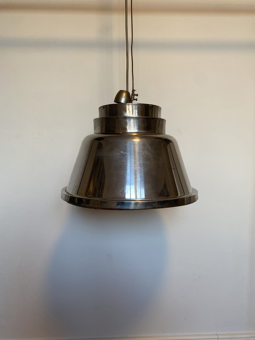 Very high-quality industrial design lamp made of stainless steel