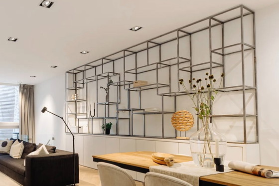 Image 1 of Metal/wooden cabinet with glass