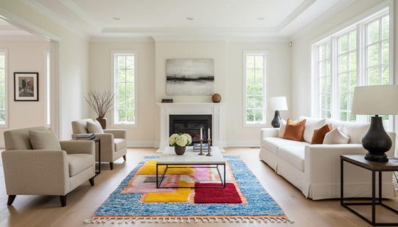 Image 1 of Handgeknüpfter Beni-Ourain-Berberteppich, 300 x 200 cm