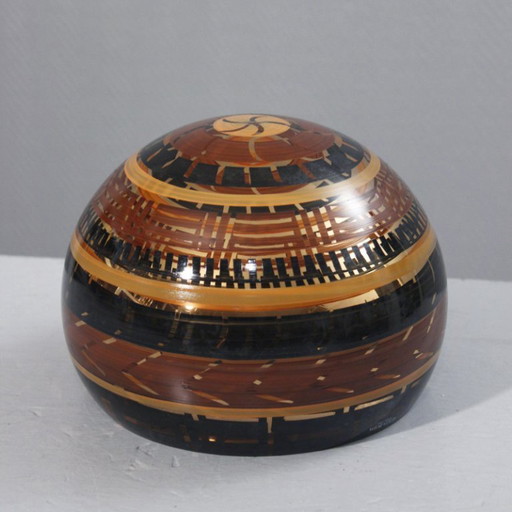 Ciotola scultura Monica Backström & Kosta Boda "Tonga" Svezia 1998