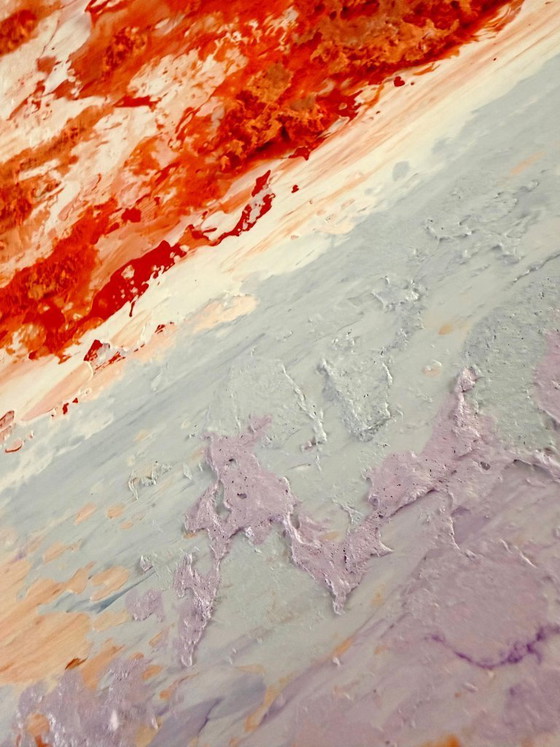 Image 1 of Birch V – Abstract painting with pastel colors and texture | 50x50 cm