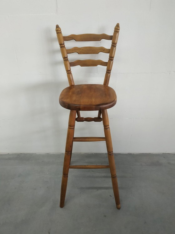 Image 1 of Set Van 4 Jaren Vintage 70 'Farmhouse Style' of Brutalist Style Barkrukken