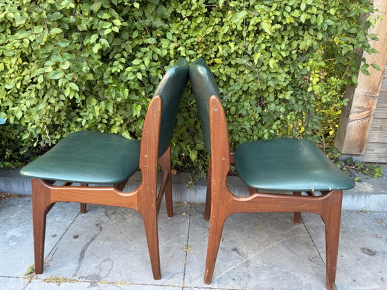 2 chaises danoises vintage Erik Buch années 1960 – Chaises de salle à manger, Wood, Skai (photo 3 of 11)