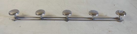 Image 1 of Vintage wall-mounted coat rack in chromed metal - mid-20th century