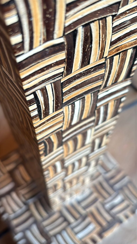 Image 1 of Vintage Table Lamp with Geometric Base