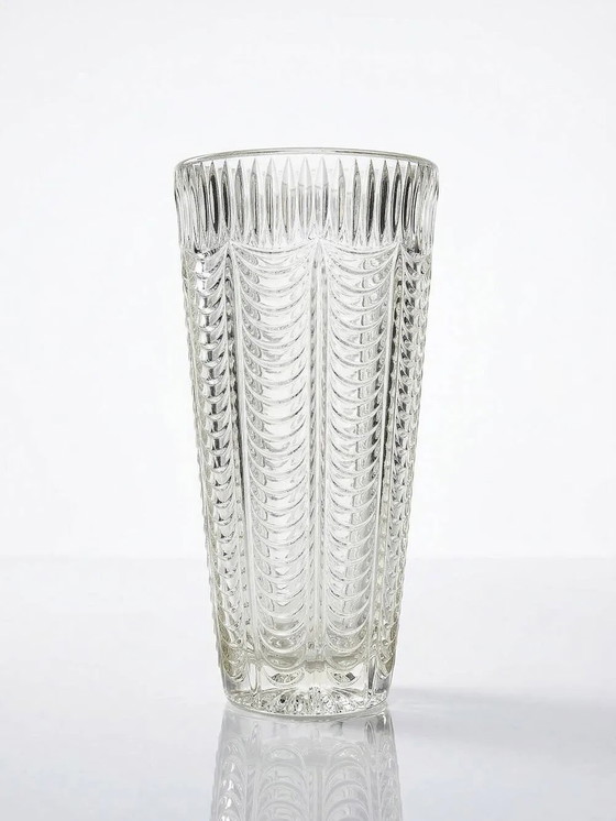 Grande vaso in vetro stampato, decorazione drappeggiata, vintage anni '60. – Vasi (photo 2 of 11)