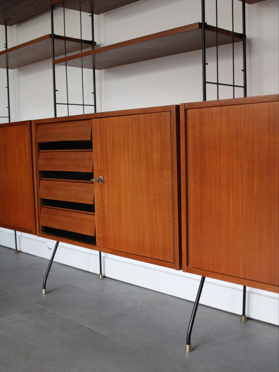 Sistema a parete modulare autoportante vintage in teak – Armadi a muro, Metallo, Legno (photo 6 of 9)