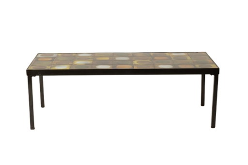 Roger Capron. Rectangular "Planet" ceramic coffee table. 1970