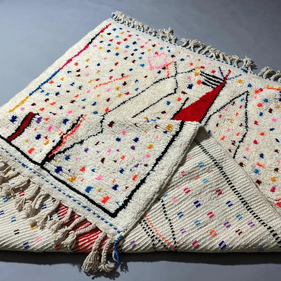 Image 1 of Tapis berbère azilal tissé main artisanale authentique 150/250 cm