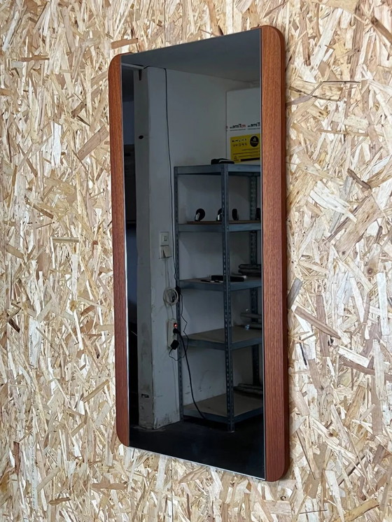 Image 1 of 60s 70s Teak Mirror Mirror Wall Mirror Danish Modern Design Denmark 60s