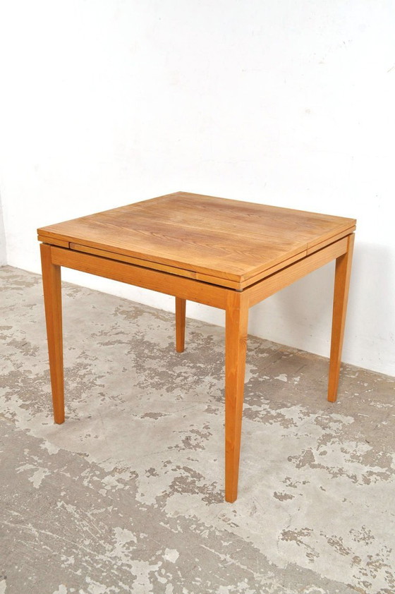 Image 1 of Table de salle à manger extensible vintage en bois de frêne, années 1960