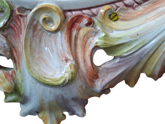Image 1 of Magnificent Art Mirror in Polychrome Ceramic – Maria Pegoraro for Riccardo Capuzzo Bassano – 1950