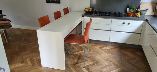 4 tabourets de bar orange KFF (Karl-Friedrich Förster)