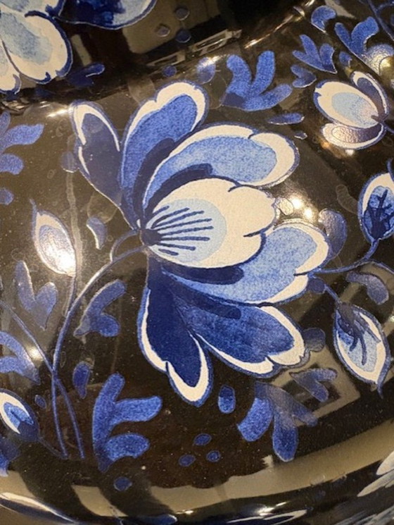 Image 1 of Heinen Delfts Blauw - Zwarte/blauwe vaas