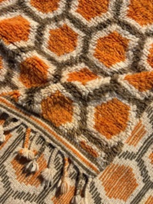 Tapis marocain moderne en laine Mrirt 200x300 cm - Tapis berbère tissé à la main avec motif géométrique