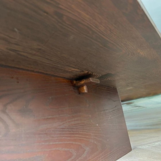 Image 1 of Grande table basse Axel Vervoordt - Wengé et bambou - Belgique - Années 1980 - 160 cm