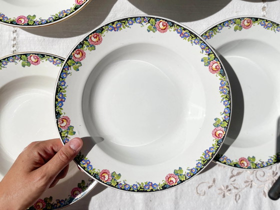 6 DIGOIN Platos Hondos de Porcelana Opaca, Diseño Floral '3984' – Loza (photo 6 of 9)