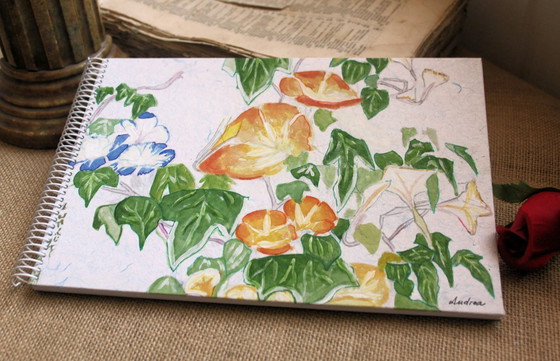 Image 1 of Hand-painted and hand-bound notebooks on handmade paper. Unique designs. Signed by the artist.