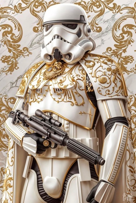 Image 1 of Blake : Stormtroopers stylés. Signé à la main et numéroté 4/10. Sur verre acrylique avec système de suspension. Édition 4/10, ra