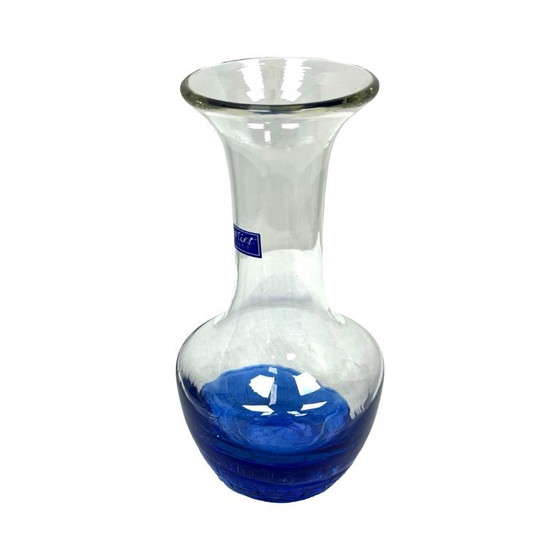 Image 1 of "Flirt" Glass Vase by R&B Ritzenhoff Breker – Cobalt Crackle Glass – 1990s