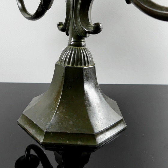 Image 1 of Just Andersen Kerzenleuchter, Disko Metall, 30er Jahre