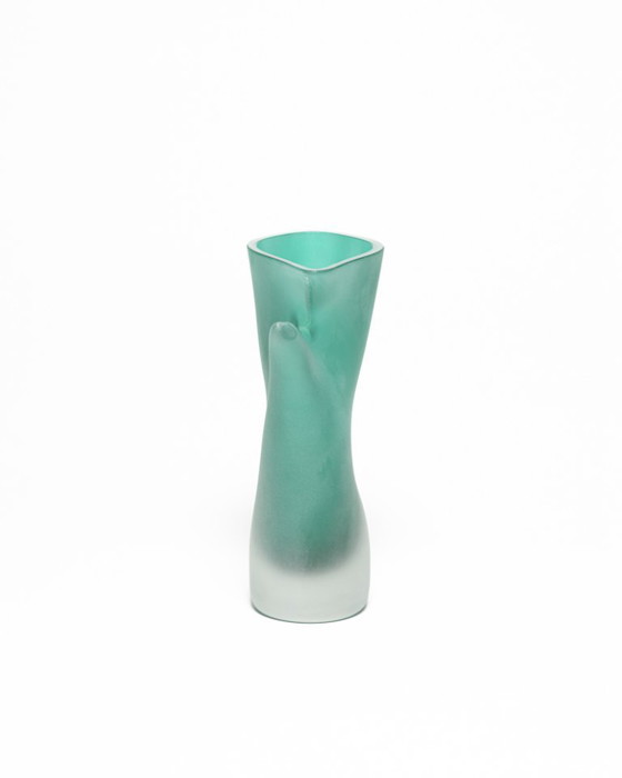 Image 1 of Vaso scultoreo postmoderno "Exotique" in vetro satinato di Rosenthal, Michael Boehm.