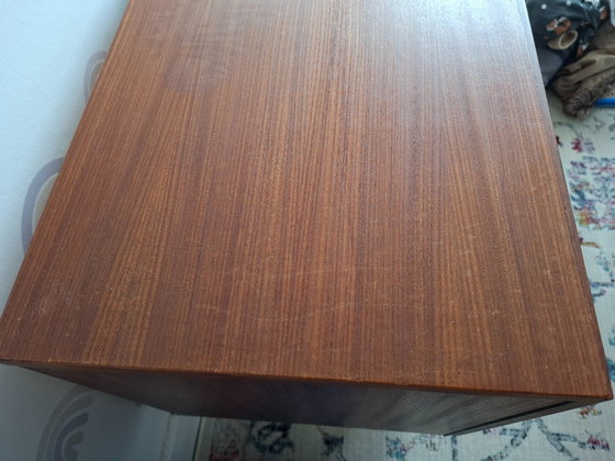 Simpla Lux Mid-Century Lowboard/Kindersekretär/Schminktisch. – Sideboard, Holz, Eisen (photo 10 of 11)