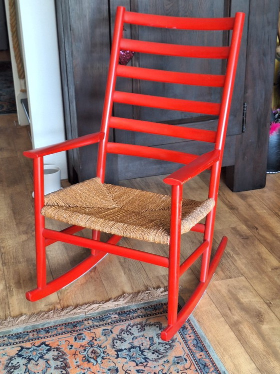 Fauteuil à bascule vintage Poul Volther, design danois – Rocking chairs, Wood, Paper (photo 5 of 6)