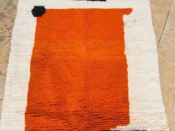 Handmade rug 200x300 cm, wool, orange, Morocco – Rugs & carpets, Cotton, Modern (photo 6 of 10)