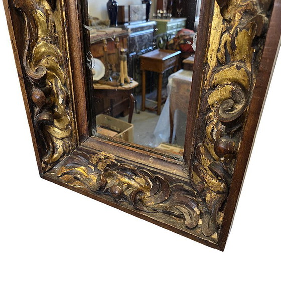 Specchio barocco italiano antico, prima metà del XVIII secolo. – Wood (photo 6 of 10)