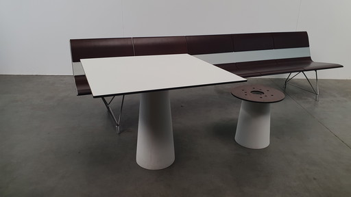Moooi container table + extra foot low white classic dutch design garden table outdoor/indoor marcel wanders