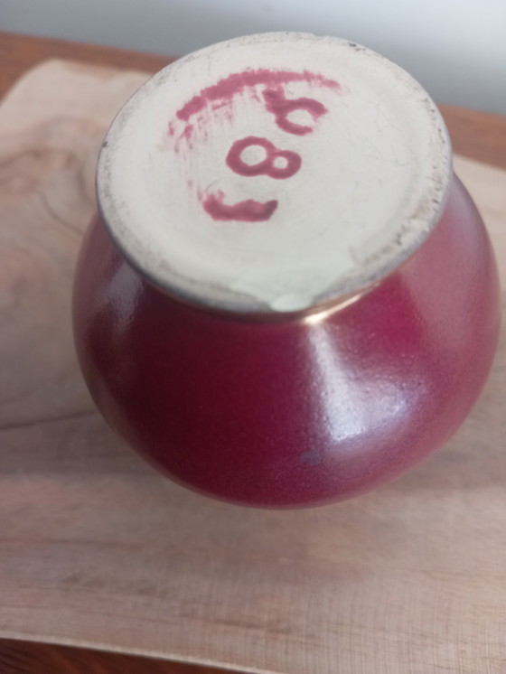 Image 1 of Rare Sèvres Prestige Miniature – Jean Mazeaud & Jean Faverot – Red & Gold – Signed 983