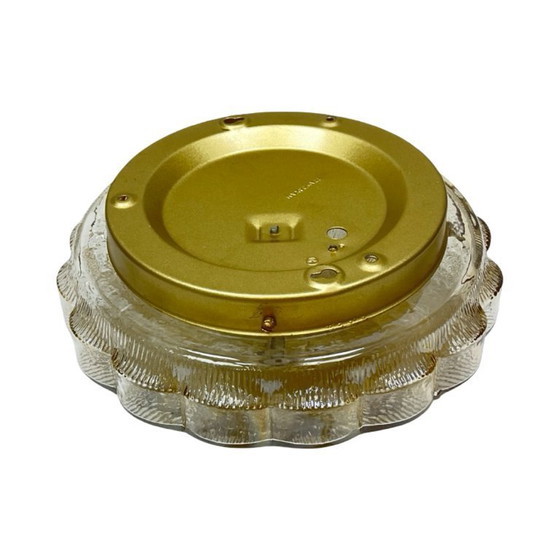 Image 1 of HP Leuchten Amber Flower Plafondlamp van geperst glas, model 65282, Mid-Century, jaren 60/70.