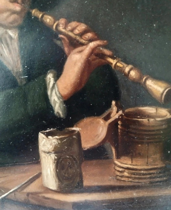 Image 1 of Old Oil Painting by Pehr Hilleström: Flute Player