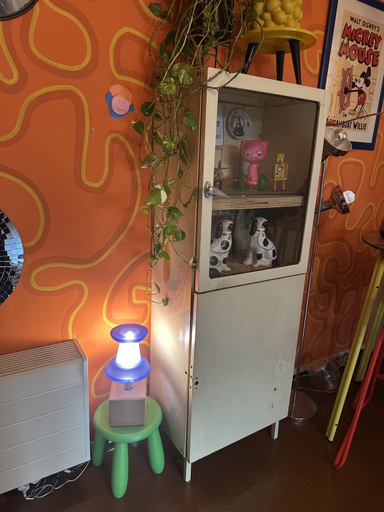 Image 1 of Vintage industriële apothekerskast / vitrinekast 