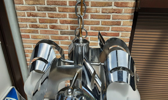 Image 1 of Mezzaga Murano hanglamp , 1970 , Carlo Nazon ontwerp , Italië