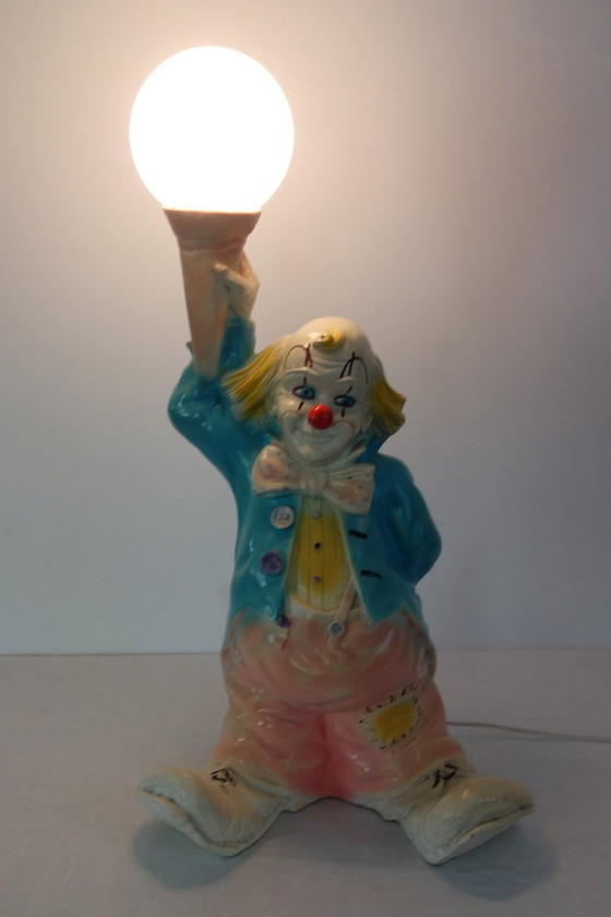 Large 1980s Ceramic Clown Lamp – Table lamps (photo 5 of 12)