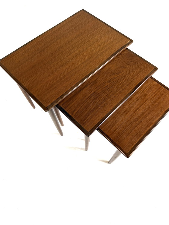 Image 1 of Vintage Deense teakhouten miniset ‘60