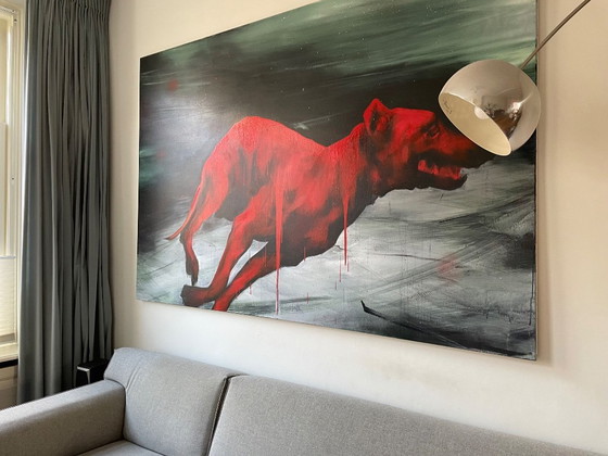 Simon Schrikker tableau à l'huile 240x160cm – Peintures et dessins, Other (photo 3 of 5)