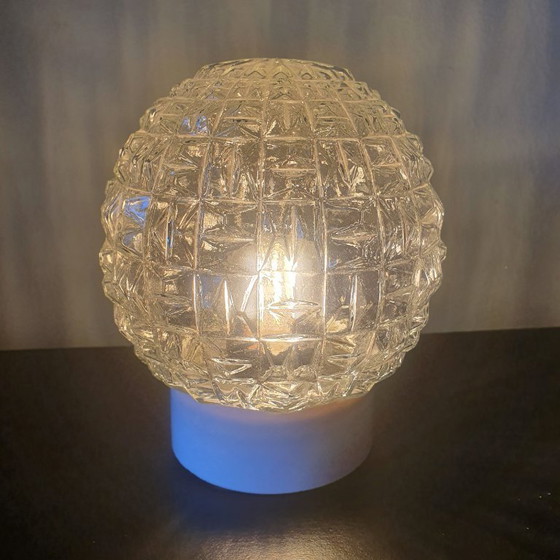 Image 1 of Lampe globe pour plafond (ou mur) en verre texturé d'Italie.