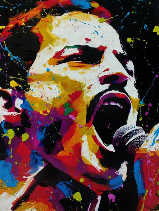 Alberto RICARDO - Freddie Mercury Original - Artist Canvas – schilderijen tekeningen (photo 2 of 15)