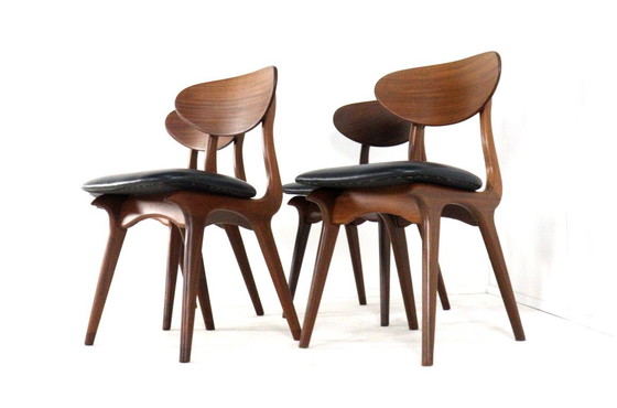 Image 1 of Ensemble de 4 chaises AWA 'Weert' vintage rembourrées