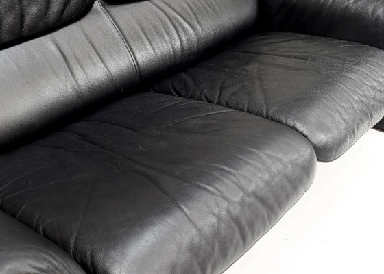 Image 1 of De Sede DS-2011 Divano a due posti in pelle nera, Svizzera - anni '80-'90 circa
