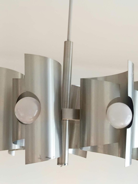 Space Age Chandeliers aluminum 1970 Polam Bielsko – Aluminium (photo 12 of 14)