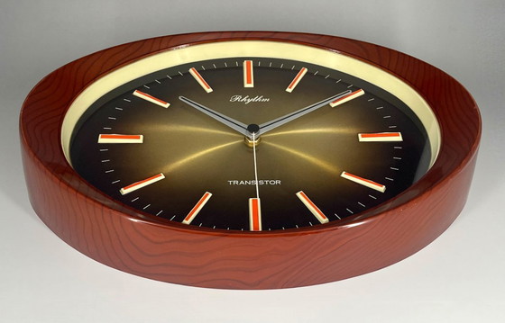 Image 1 of Orologio da parete Rhythm Japan – Design Mid-Century/Space-Age – Quarzo silenzioso – Vintage