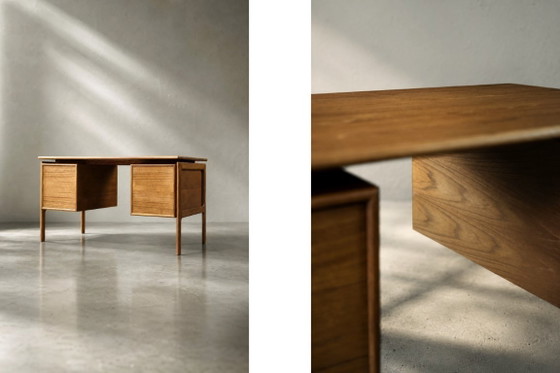 Vintage Mid-Century Danish Modern Teak Desk by Arne Vodder for GV Møbler, 1960s – Wood (photo 8 of 19)