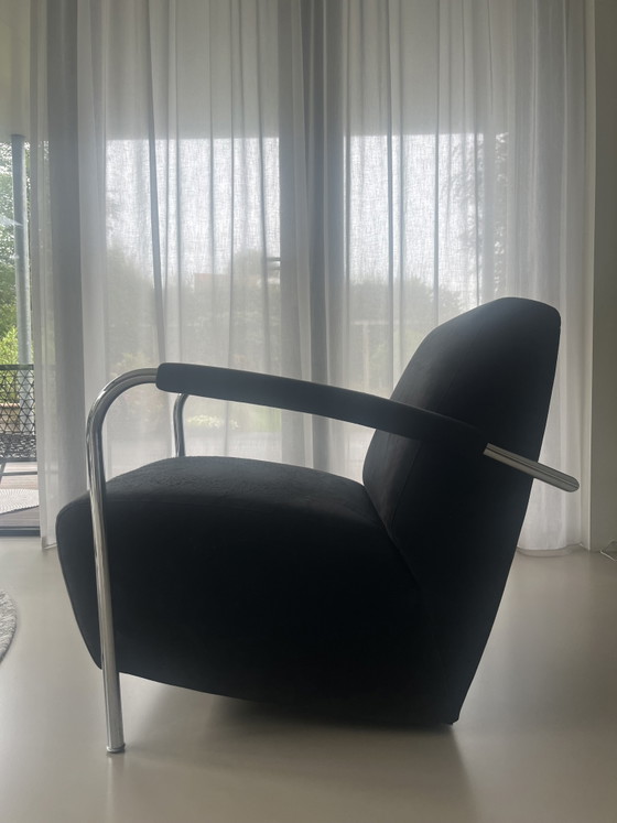 Leolux Scylla (2 Pieces) Black Alcantara – Armchairs, Textile, Chrome (photo 4 of 9)