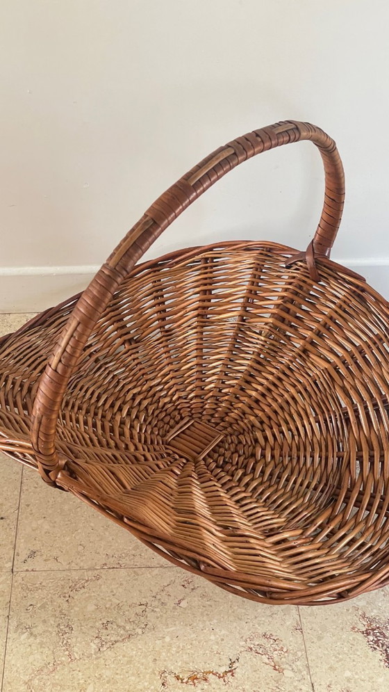 Image 1 of Vintage Rattan Log Basket