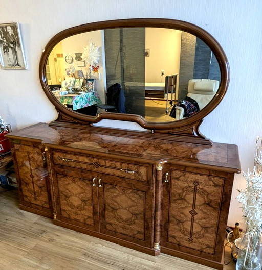 Sideboard Of Pallisander Wood With Mirror