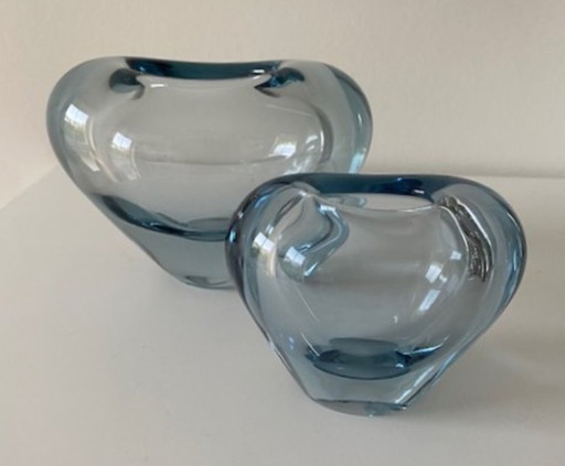 Holmegaard Denmark Per Lutken 1950's 2 beautiful "Menuet" Vases